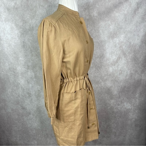 Apiece Apart Nueva Aragon Mini Cotton Linen Safari Dress In Camel Size 0 - Picture 7 of 9